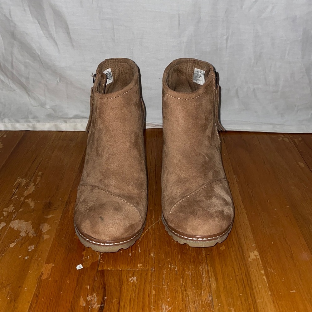 Brown Suede Wedge Bootie